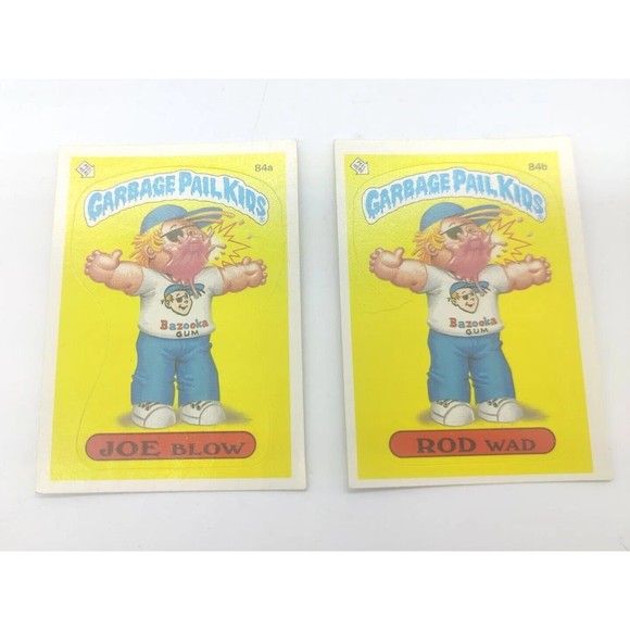 1986 Garbage Pail Kids Cards 84A Rod Wad & 84B Joe Blow 84 Set Lot Of 2 GPK 80s - Picture 1 of 3